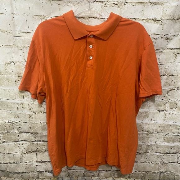 Crown & Ivy Orange Cotton Stretch Short Sleeve Polo Shirt - Picture 1 of 4